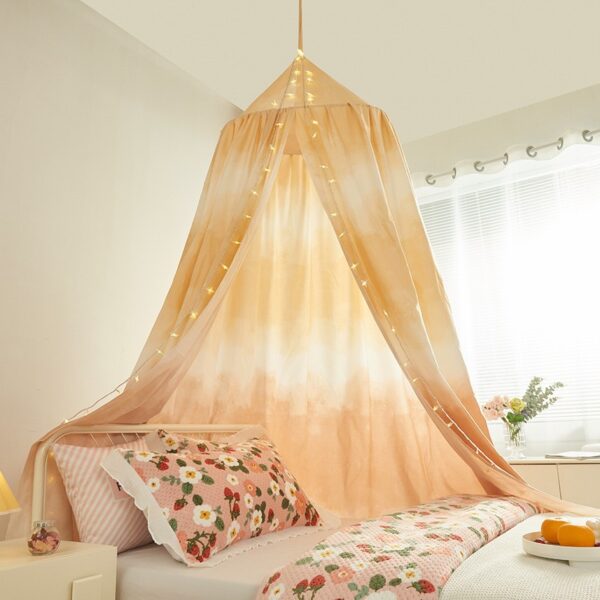 The new Scandinavian gradient children's bedside blackout bed curtain is non-perforated and installed bedside curtains can be blacked out for decoration