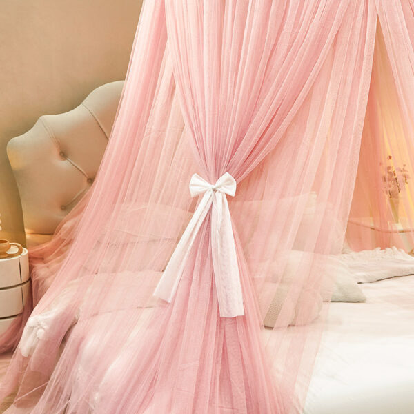 2024 new mosquito net princess wind dome double yarn ceiling palace universal 1.2 meters 1.5 meters 2 meters bed - 图片 2