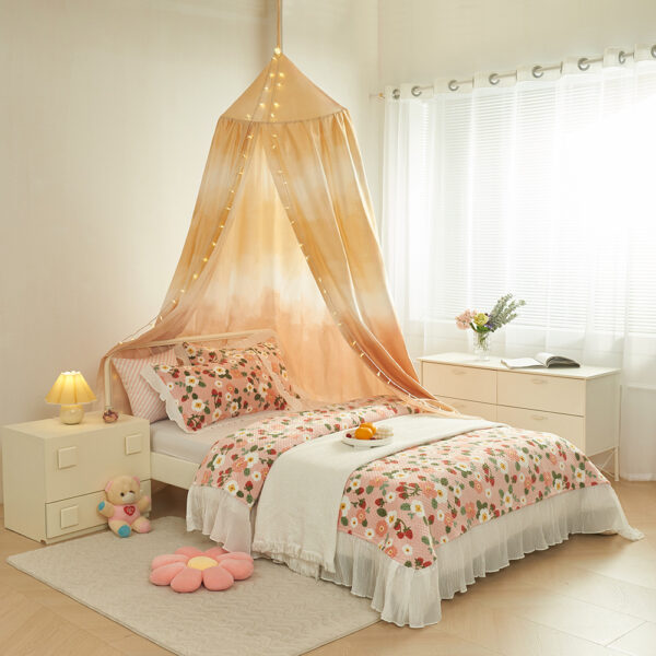 The new Scandinavian gradient children's bedside blackout bed curtain is non-perforated and installed bedside curtains can be blacked out for decoration - 图片 3