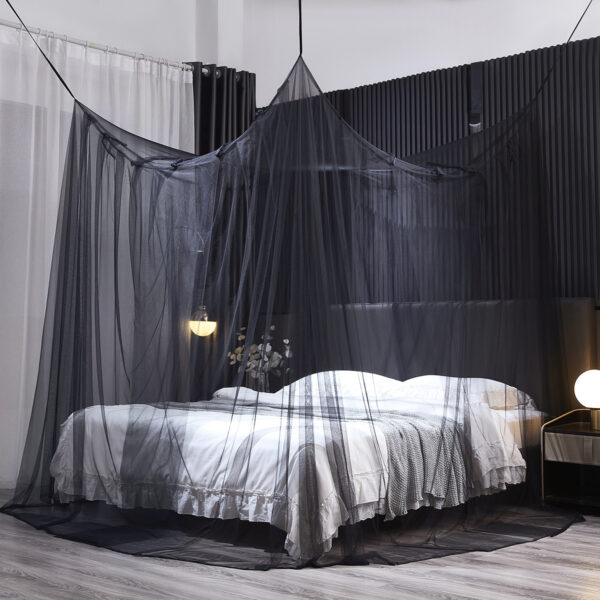 Mosquito net 2024 new tether model four-door black old-fashioned square top double bed 1 meter 5 bed 1 meter 8 bed 2 meter bed - 图片 3