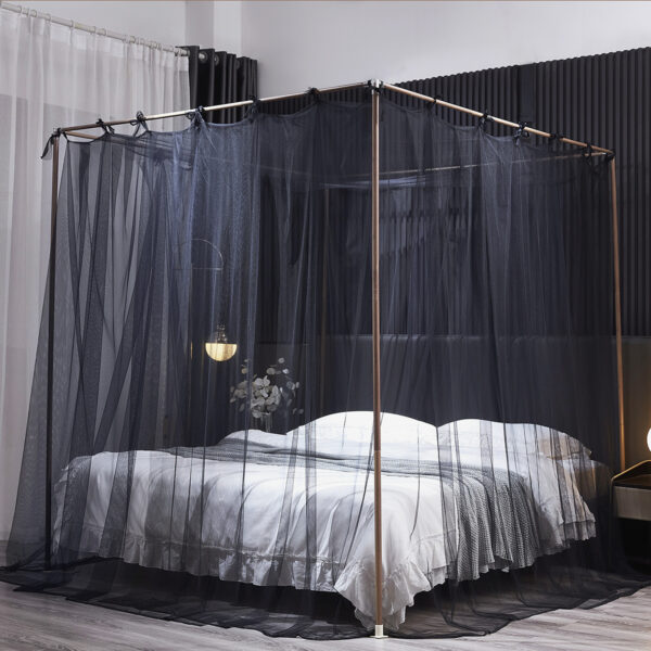 Mosquito net 2024 new tether model four-door black old-fashioned square top double bed 1 meter 5 bed 1 meter 8 bed 2 meter bed - 图片 4