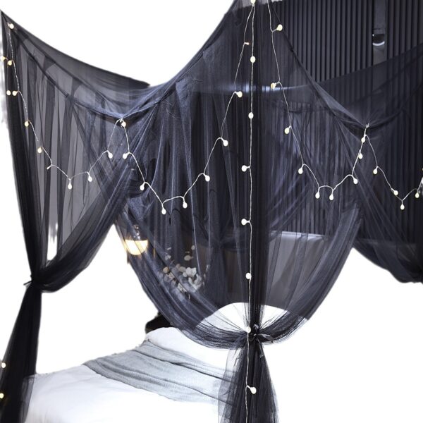Mosquito net 2024 new tether model four-door black old-fashioned square top double bed 1 meter 5 bed 1 meter 8 bed 2 meter bed - 图片 5
