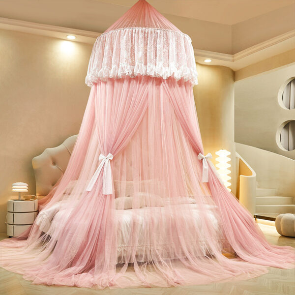 2024 new mosquito net princess wind dome double yarn ceiling palace universal 1.2 meters 1.5 meters 2 meters bed - 图片 6
