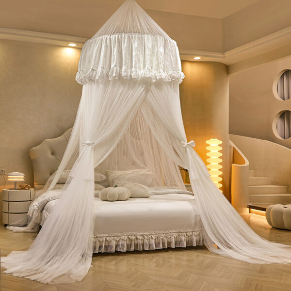 2024 new mosquito net princess wind dome double yarn ceiling palace universal 1.2 meters 1.5 meters 2 meters bed - 图片 9