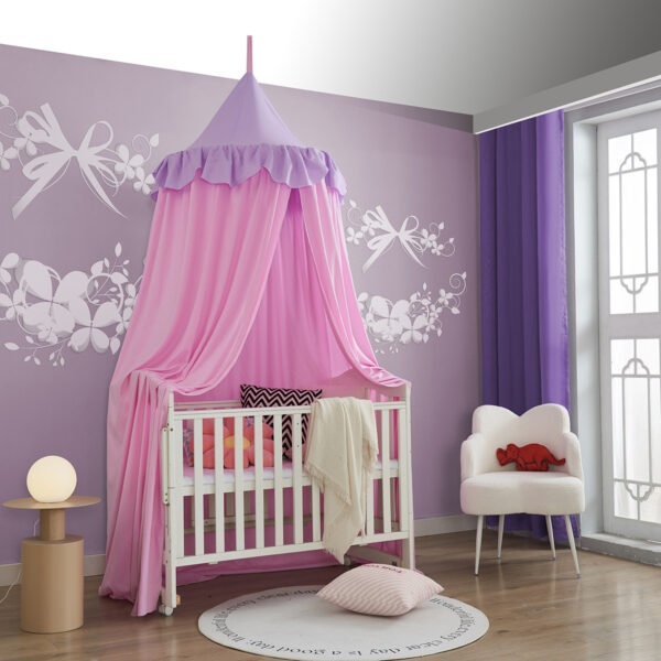 2024 New Amazon Ruffle Dome Bed Curtain Kids Mosquito Net Ceiling Playbed Tent Bed Curtain Mosquito Net