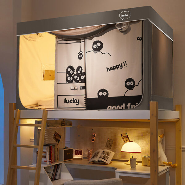 2024 new blackout bed curtain mosquito net integrated thickened bed curtain for college student dormitory special bunk bed - 图片 10
