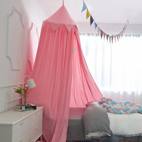 Dome fringe bed curtain children's indoor bed curtain French windshield baby bed head blackout universal ceiling bed tent - 图片 12