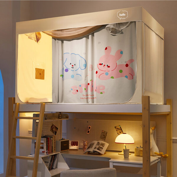 2024 new blackout bed curtain mosquito net integrated thickened bed curtain for college student dormitory special bunk bed - 图片 14
