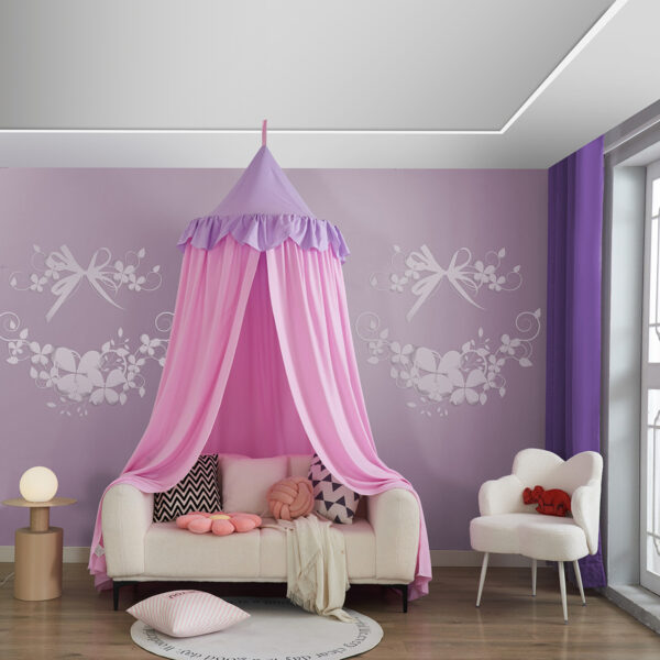 2024 New Amazon Ruffle Dome Bed Curtain Kids Mosquito Net Ceiling Playbed Tent Bed Curtain Mosquito Net - 图片 2