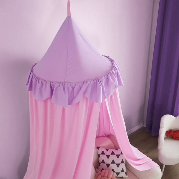2024 New Amazon Ruffle Dome Bed Curtain Kids Mosquito Net Ceiling Playbed Tent Bed Curtain Mosquito Net - 图片 3