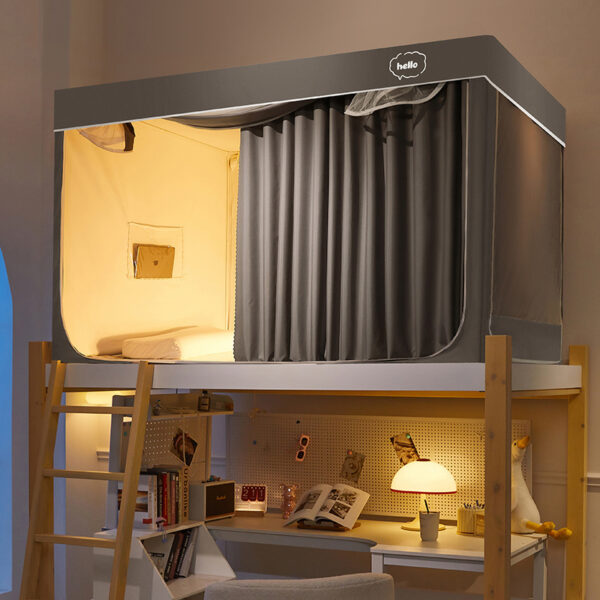 2024 new blackout bed curtain mosquito net integrated thickened bed curtain for college student dormitory special bunk bed - 图片 7