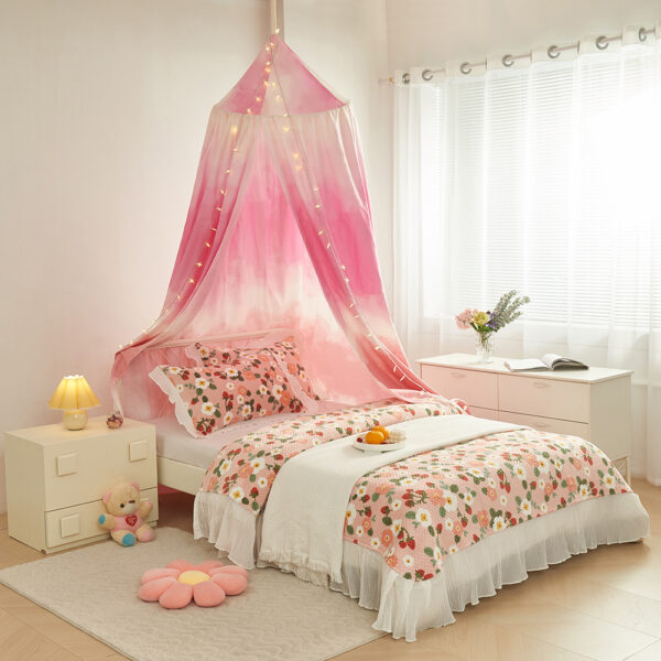2024 New Style Printed Gradient Bed Curtain Blackout Bed Curtain Mosquito Net Home Bed Canopy Kids Bedside Tent - 图片 7