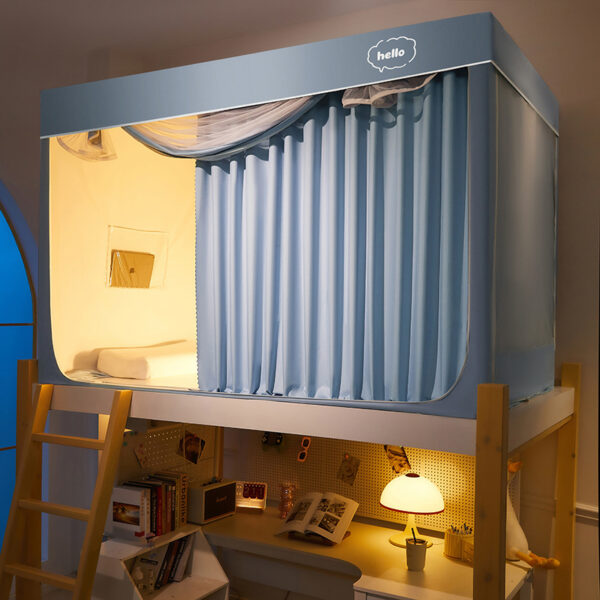 2024 new blackout bed curtain mosquito net integrated thickened bed curtain for college student dormitory special bunk bed - 图片 8