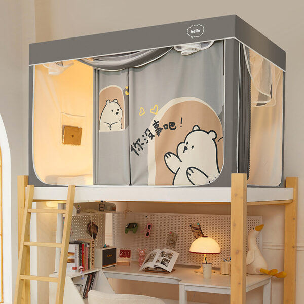 2024 new blackout bed curtain mosquito net integrated thickened bed curtain for college student dormitory special bunk bed - 图片 9