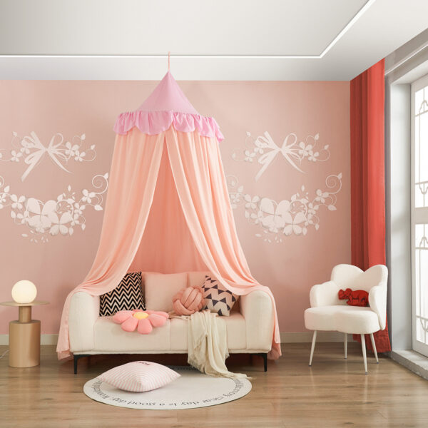 2024 New Amazon Ruffle Dome Bed Curtain Kids Mosquito Net Ceiling Playbed Tent Bed Curtain Mosquito Net - 图片 9