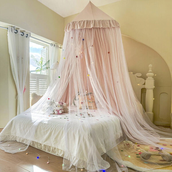 2024 New Princess Blackout Mosquito Net, Double Layer Cloth and Tulle Dome Ceiling Bed Mantle, Home 2m Double Bed for Children