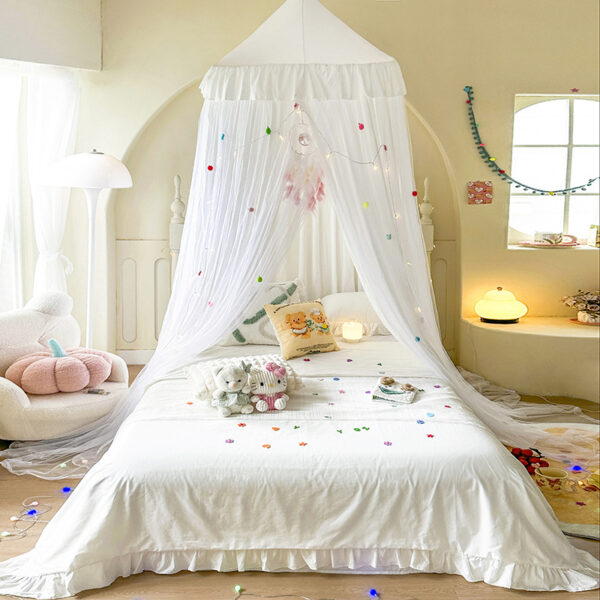 2024 New Princess Blackout Mosquito Net, Double Layer Cloth and Tulle Dome Ceiling Bed Mantle, Home 2m Double Bed for Children - 图片 12
