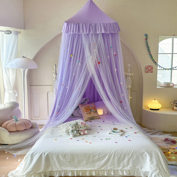 2024 New Princess Blackout Mosquito Net, Double Layer Cloth and Tulle Dome Ceiling Bed Mantle, Home 2m Double Bed for Children - 图片 13