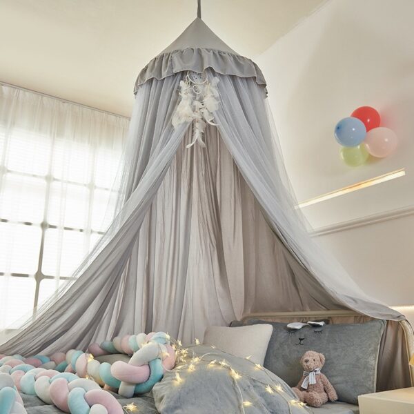2024 New Princess Blackout Mosquito Net, Double Layer Cloth and Tulle Dome Ceiling Bed Mantle, Home 2m Double Bed for Children - 图片 14