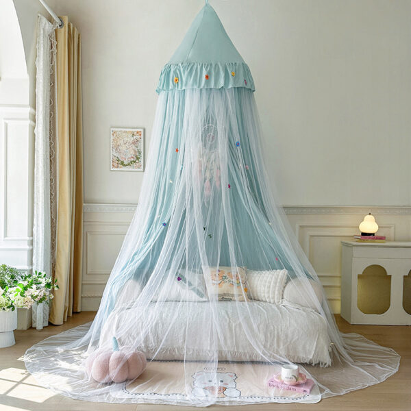 2024 New Princess Blackout Mosquito Net, Double Layer Cloth and Tulle Dome Ceiling Bed Mantle, Home 2m Double Bed for Children - 图片 15
