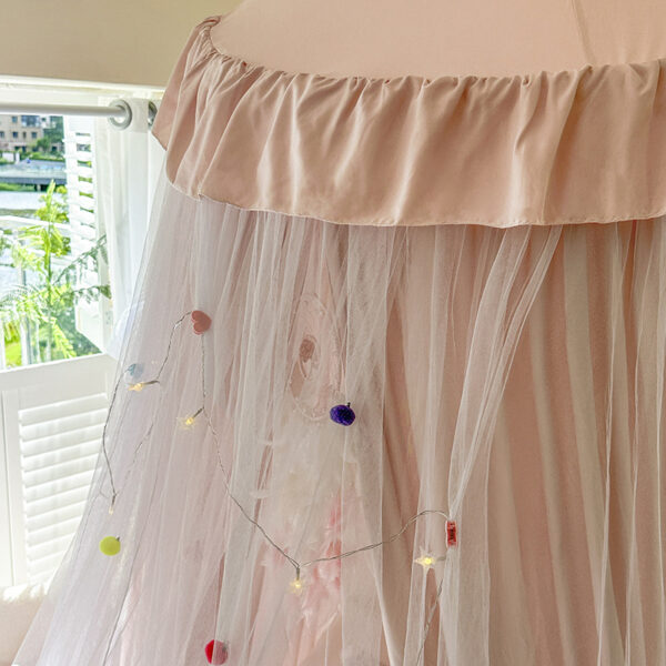 2024 New Princess Blackout Mosquito Net, Double Layer Cloth and Tulle Dome Ceiling Bed Mantle, Home 2m Double Bed for Children - 图片 4