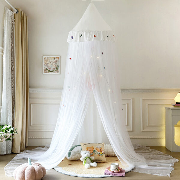 2024 New Princess Blackout Mosquito Net, Double Layer Cloth and Tulle Dome Ceiling Bed Mantle, Home 2m Double Bed for Children - 图片 7