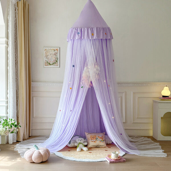 2024 New Princess Blackout Mosquito Net, Double Layer Cloth and Tulle Dome Ceiling Bed Mantle, Home 2m Double Bed for Children - 图片 8