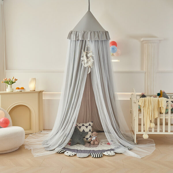2024 New Princess Blackout Mosquito Net, Double Layer Cloth and Tulle Dome Ceiling Bed Mantle, Home 2m Double Bed for Children - 图片 9