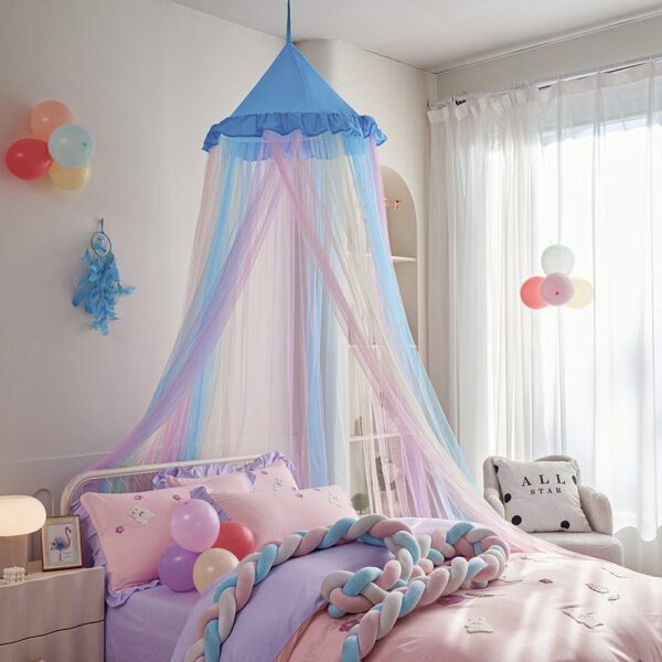 2024 New Dust Top Rainbow Dome Mosquito Net Bed Mantle Children's Ceiling Bed Tent Free Installation - 图片 9