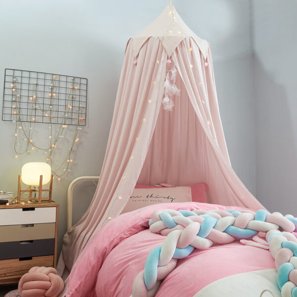 Pom-Pom bed canopy for Kid's Secret Garden CanopyDreamy Frills Ceiling Hanging Princess Canopy