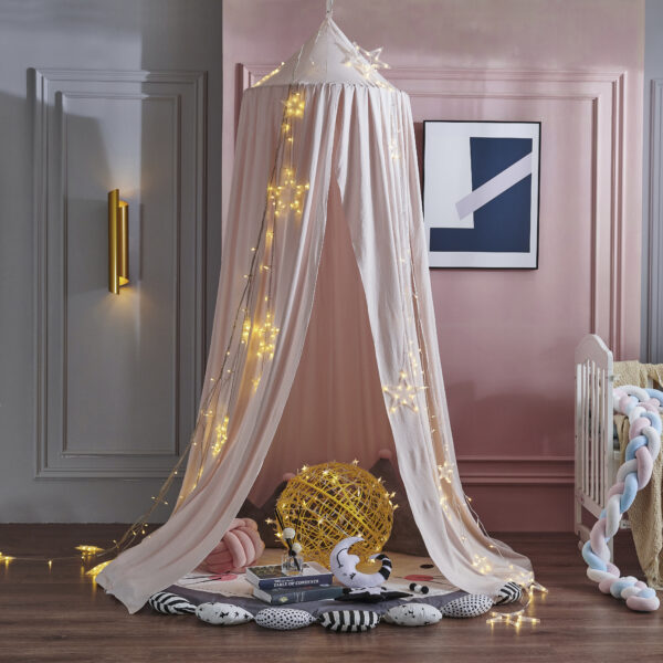 24-Color Canopy Bed Mosquito Net for Kids - Ins-Style Hanging Ceiling Play Tent, Treehouse Bed Curtain - 图片 8